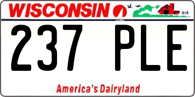 WI license plate 237PLE
