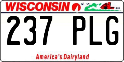 WI license plate 237PLG