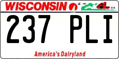 WI license plate 237PLI