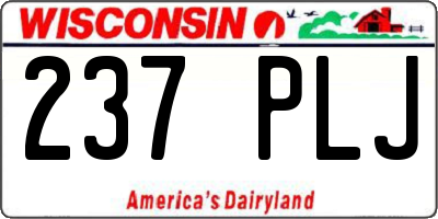 WI license plate 237PLJ