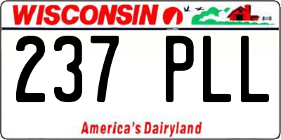 WI license plate 237PLL