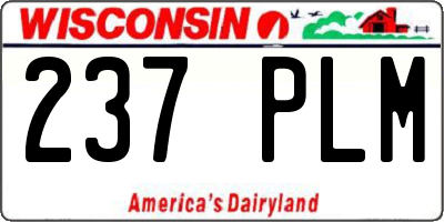 WI license plate 237PLM