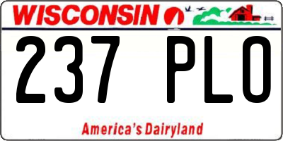 WI license plate 237PLO