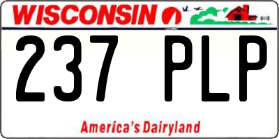 WI license plate 237PLP