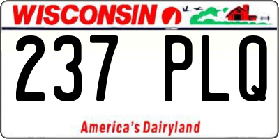 WI license plate 237PLQ