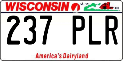 WI license plate 237PLR