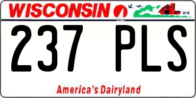 WI license plate 237PLS