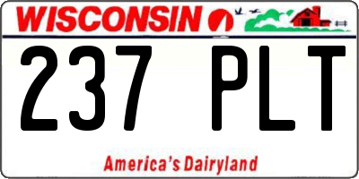 WI license plate 237PLT