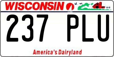WI license plate 237PLU