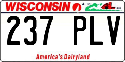 WI license plate 237PLV