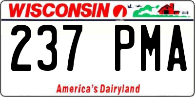 WI license plate 237PMA
