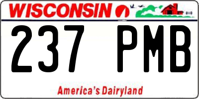 WI license plate 237PMB