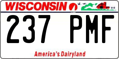 WI license plate 237PMF