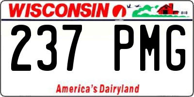 WI license plate 237PMG