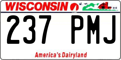 WI license plate 237PMJ