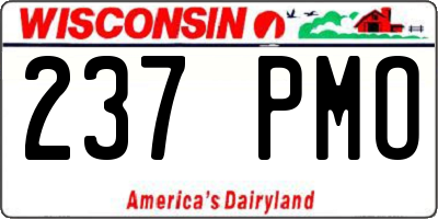 WI license plate 237PMO