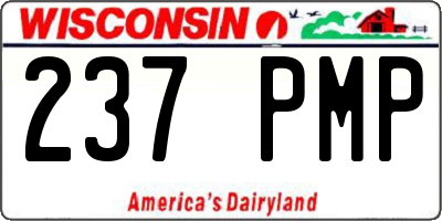 WI license plate 237PMP