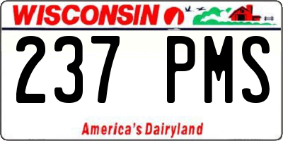 WI license plate 237PMS
