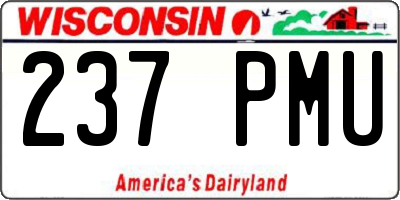 WI license plate 237PMU
