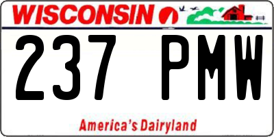 WI license plate 237PMW