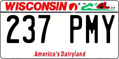 WI license plate 237PMY
