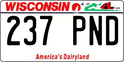 WI license plate 237PND