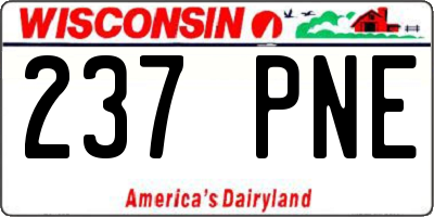 WI license plate 237PNE