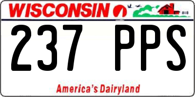WI license plate 237PPS
