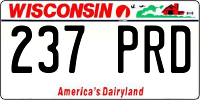 WI license plate 237PRD