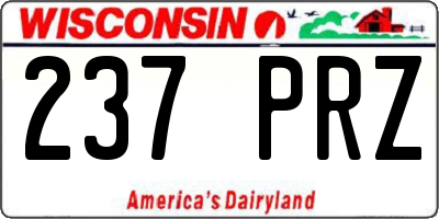 WI license plate 237PRZ
