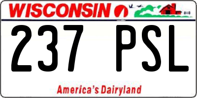 WI license plate 237PSL