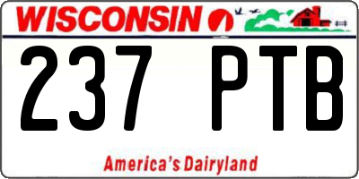 WI license plate 237PTB