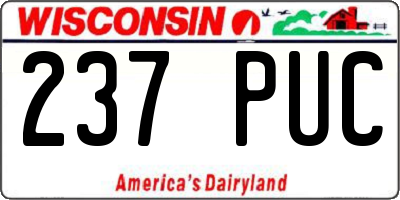 WI license plate 237PUC