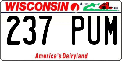 WI license plate 237PUM