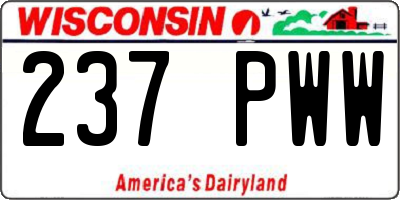 WI license plate 237PWW