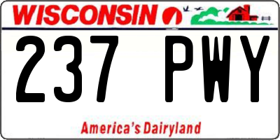 WI license plate 237PWY