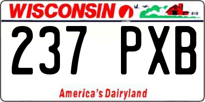 WI license plate 237PXB