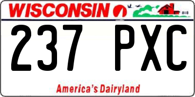 WI license plate 237PXC