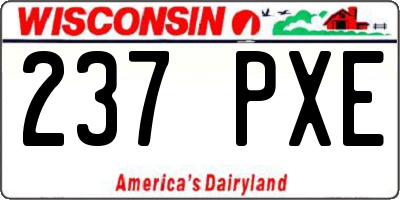 WI license plate 237PXE
