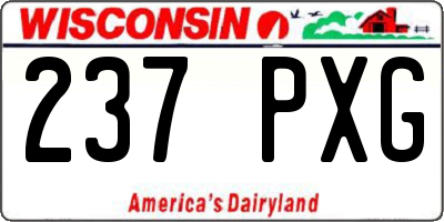 WI license plate 237PXG