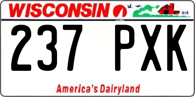 WI license plate 237PXK