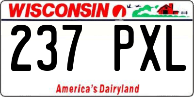 WI license plate 237PXL