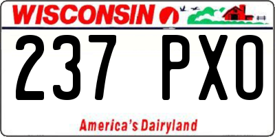 WI license plate 237PXO