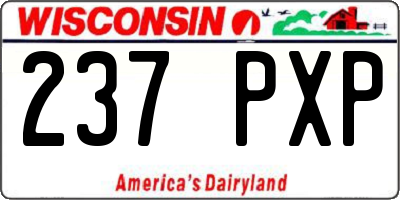WI license plate 237PXP