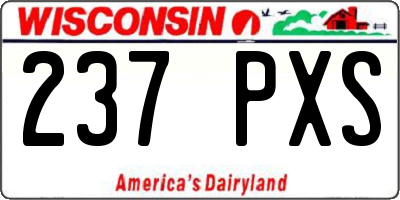WI license plate 237PXS