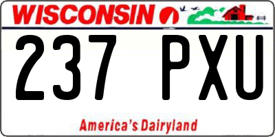 WI license plate 237PXU