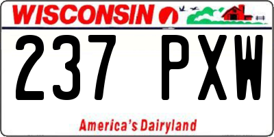 WI license plate 237PXW