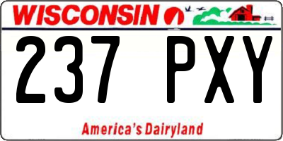 WI license plate 237PXY
