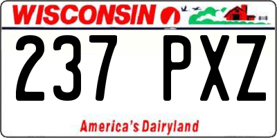 WI license plate 237PXZ