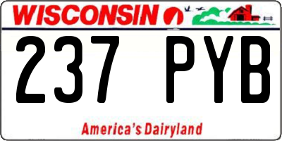 WI license plate 237PYB
